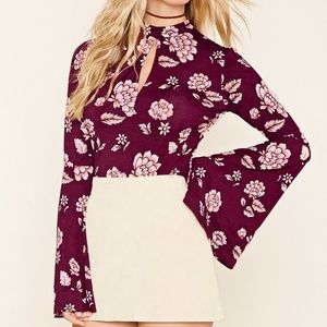 Floral Self Tie Crop Top